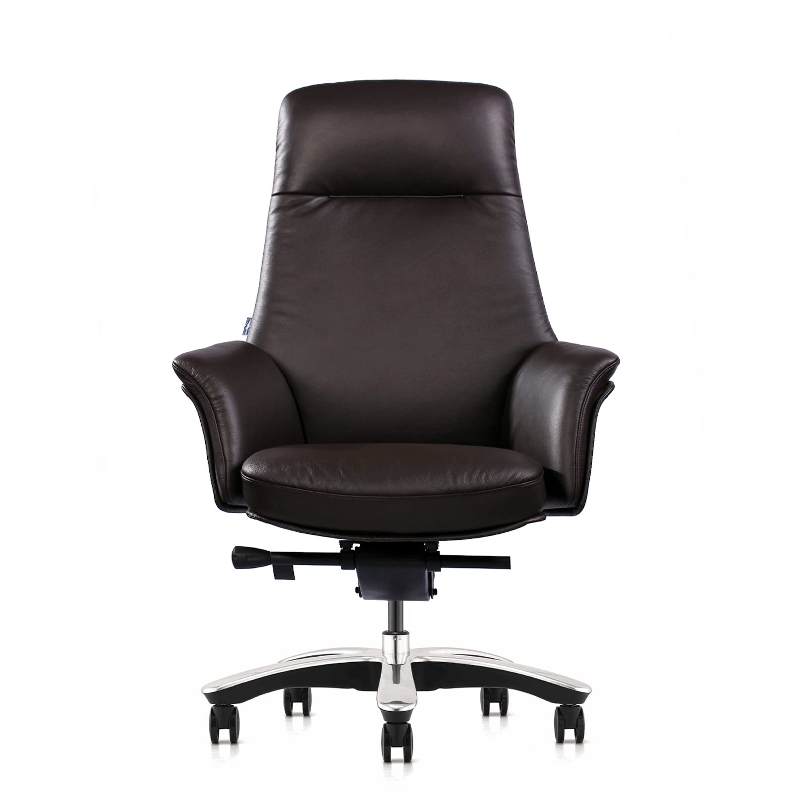 Buy FURIJING Genuine Leather Office Chair with Aluminum Base High Back