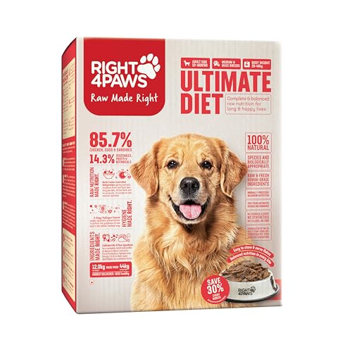 Image of Dry Dog Food - Ultimate Diet - Medium & Maxi Breed Diet for Adult with High Nutrition 85.7% Animal Source, Omega 3 & Omega 6 | Low Risk of Obesity| Reduced stools, 12kg