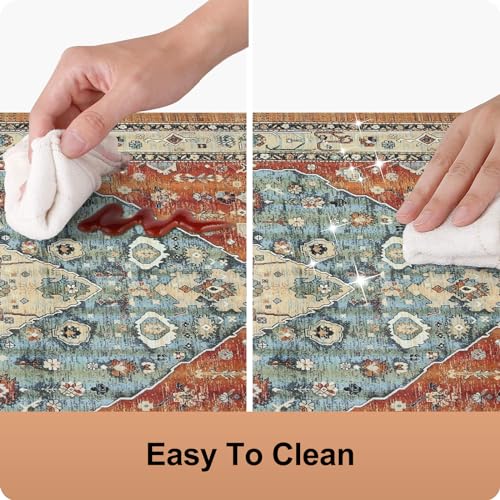 Collive Boho Kitchen Mats 2PCS, Cushioned Kitchen Mat for Floor Anti Fatigue Waterproof Kitchens Rugs Set of 2, Non Skid Comfort Standing Rug for Office, Sink, Laundry, 17"x30"+17"x47" - Image 6