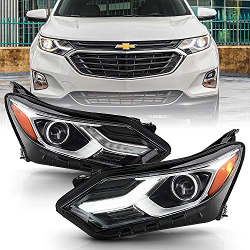 ACANII - For 2018 2019 2020 Chevy Equinox Factory HID/Xenon LED DRL Headlights Headlamps Assembly Driver & passenger Set