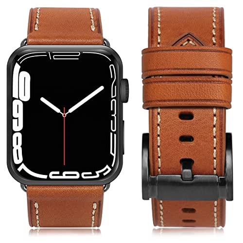 Image of HUAFIY Compatible for Apple Watch Bands 42mm 44mm45mm46mm 49mm 38mm 40mm41mm, Genuine Leather Band Strap for iWatch Series 11 /10 /9 /8,7,6,5,4,3,2,1, Ultra3 2 1