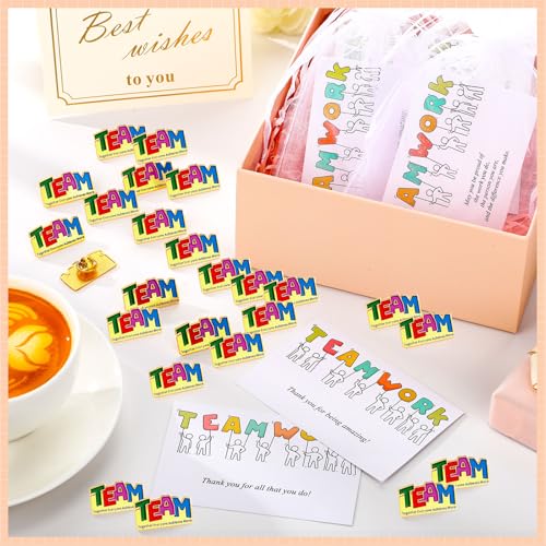 Image of Landical 60 Pcs Team Pins Employee Appreciation Gifts Bulk Thank You Cards