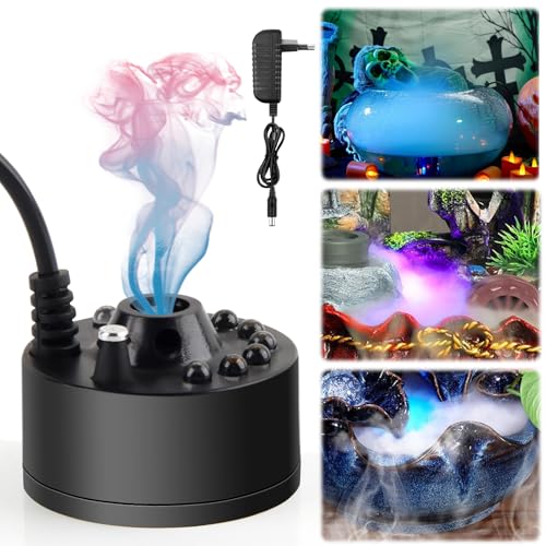 Waldspring Mist Maker, Nébuliseur à Ultrasons avec LED, Brumisateur d'eau de Fontaine 350 ML/H, Dispositif de Brouillard (avec prise UE), Brumisateur...