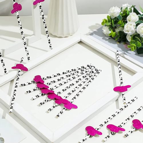 Pitillos de Papel de Fiesta Cowboy con Sombreros Rosa, 30 piezas miniatura 3