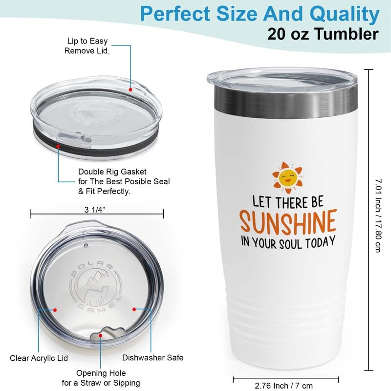 Miniatura 3 de Friendship Tumbler 20oz White -Let There Be Sunshine - Bestie BFF Soul Sister Women Bwst Friend Anniversary Squad Couple Neighboor Long Distance