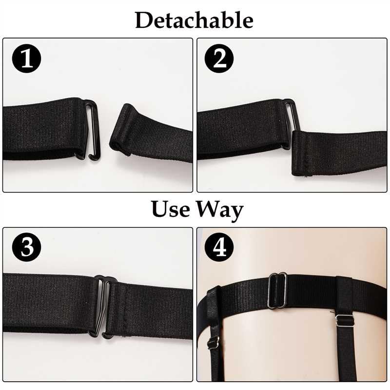 Women's Plus Size Thigh Garter Belts, Adjustable High Elastic Garter Belt and Stockings Set