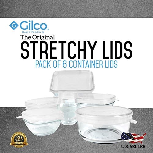 xiaoniubenben The Original Stretchy Lids - 6 Piece Set - Washable and Reusable Stretch Lids - Covers for Dishes, Bowls, Cups, Cans, Fruit or Plates by Gilco Home Products