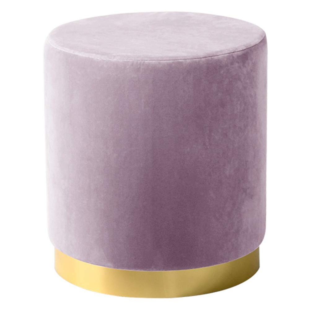 Banc à Chaussures Repose-Pieds Rond Ottoman Confort Violet