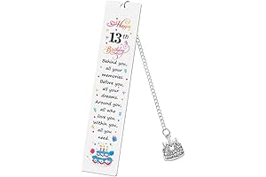 13th Birthday Book Lover's Gift Bookmark
