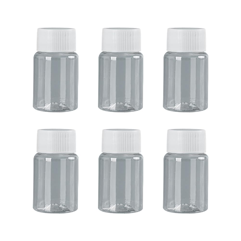 GSHLLO 6 Pcs Clear Pill Bottles Liquid Medicine Dispenser Bottle Travel Tablet Bottles Portable Pill Pot Powder Storage Jars Small Reagent Bottles with Caps 30ml-image-42