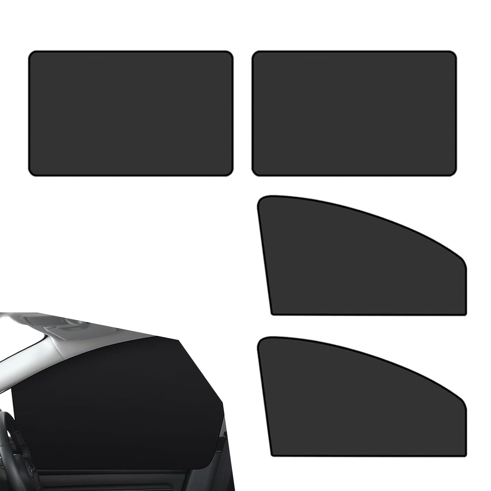 Photo 1 of Dogary 4 PCS Automobile Side Window Shades, Magnetic Privacy Car Window Shade, Provide Cool Experience for Napping, Changing Clothes, Universal for Most Cars Accessories (Black)