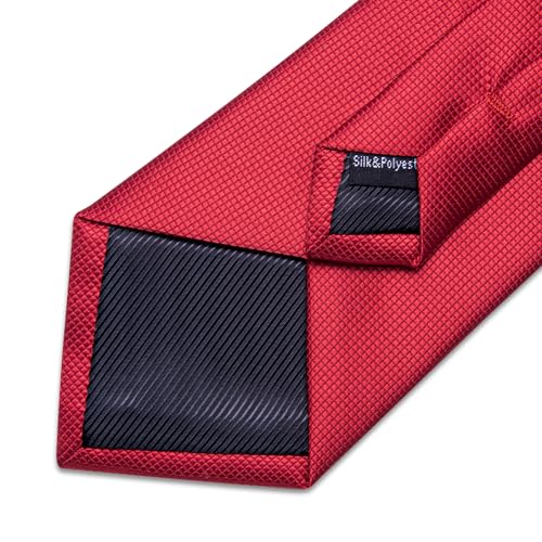 Image of DiBanGu Extra Long Tie for Men 63 inch XL Silk Necktie Set | Pocket Square and Cufflinks, Big and Tall, Jacquard Woven, Gift Box, Paisley /Plaid /Solid /Striped, for Weddinng Party Business