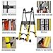 18FT A Frame Telescoping Ladder w. Balance Bars/Wheels/Tools Bar, Aluminum Extension Ladder Collapsible to 39