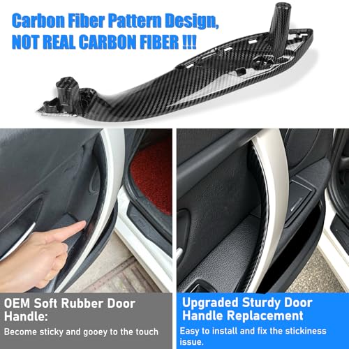 Image of Jaronx Compatible with BMW Door Handle Replacement 3 Series 4 Series, 2PCS Left Front &Right Front Door Pull Handle for BMW 320i,328i,330i,335i F30 /F31 &428i,435i F32 /F36 (Carbon Fiber Pattern)