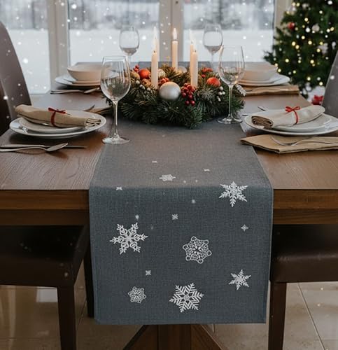 KAMACA Tischläufer 40x150 cm mit filigraner Stickerei Küche Esstisch...