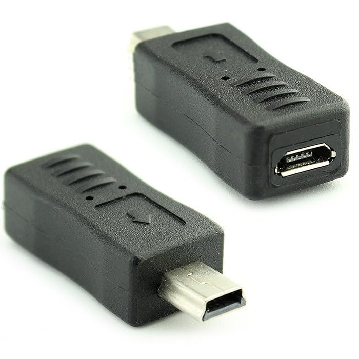 Image of Mini USB Male to Micro USB Female Connector (Mini USB M - Micro USB F) - 2 Pieces