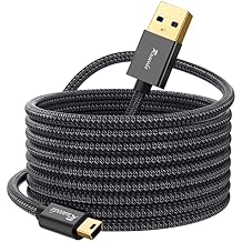 كابل USB صغير 25 قدمًا ، شاحن USB صغير 2.0 من النوع A إلى كابل Mini 5 Pin B متوافق مع GoPro Hero 3 + ، وحدة تحكم PS3 ، الهواتف المحمولة ، مشغلات MP3 ، كاميرا Dash, الكاميرا الرقمية ، SatNav إلخ