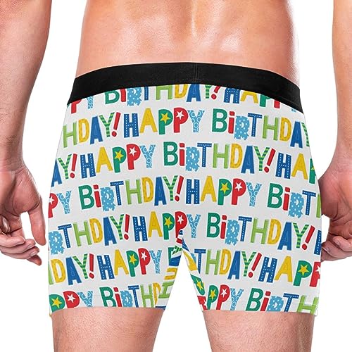 ZZXXB Funny Happy Birthday Mens Boxer Briefs Breathable Underwear Fly Front With Pouch S - XXL3