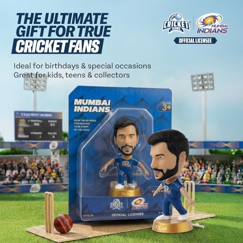 Image of Action Figure, IPL Edition 360 Rotatable Head, Cricket Player for Fans & Collectors (3 Tilak Varma)