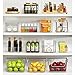mDesign Plastic Food Storage Bin Organizer with 3 Compartments for Kitchen Cabinet, Pantry, Shelf, Drawer, Fridge, Freezer Organization - Holds Snack Bars - Ligne Collection - 4 Pack - Clear