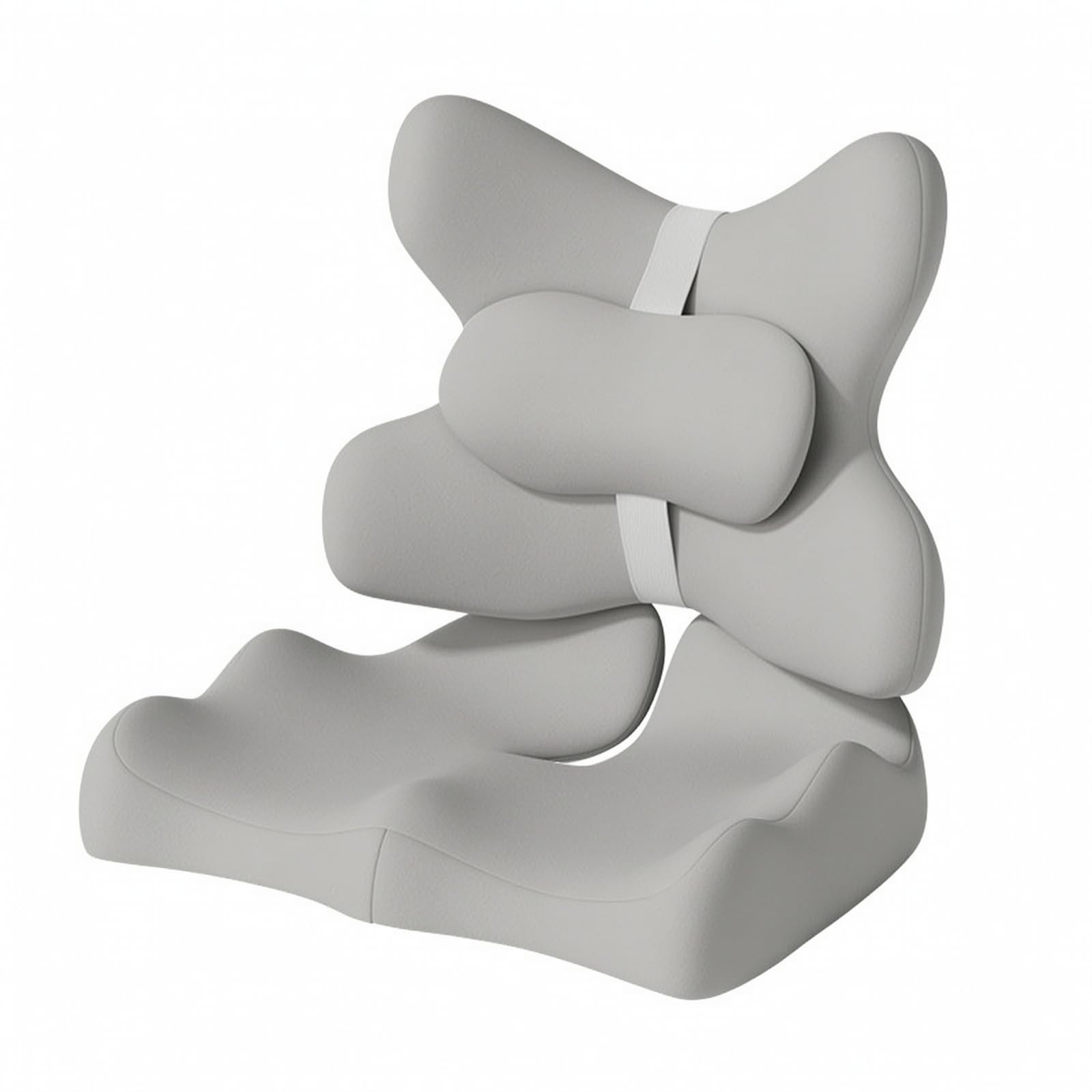 Cuscino in Memory Foam Resistente | benessere Duraturo, Cuscino per Sedile in Memory Foam, Ortopedico, Ufficio, Auto, Autisti, Studenti, Grigio Chiaro