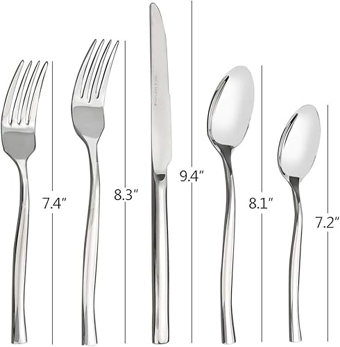 Miniatura 2 de Idomy - Juego de cubiertos de acero inoxidable, 40 piezas, 8 unidades