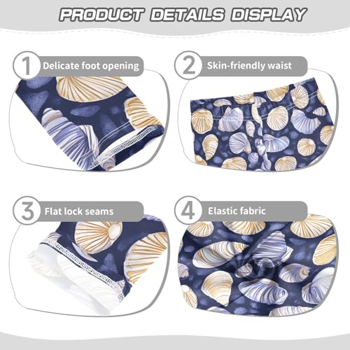 Marine Starfish Conch Girls Leggings Soft Stretch Workout Yoga Dance Pants for Kids Casual Tights3