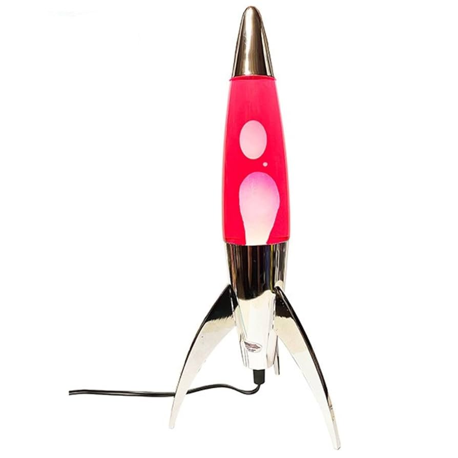 【新品未使用、送料込み】レトロ ロケット ラバ ランプ ピンク/ホワイト Amazon.co.jp: レトロ ロケット ラバランプ ピンク/ホワイト