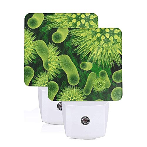 Plug-in LED Night Light Lamp, Biology Bacterial Viruses with Dusk to Dawn Sensor