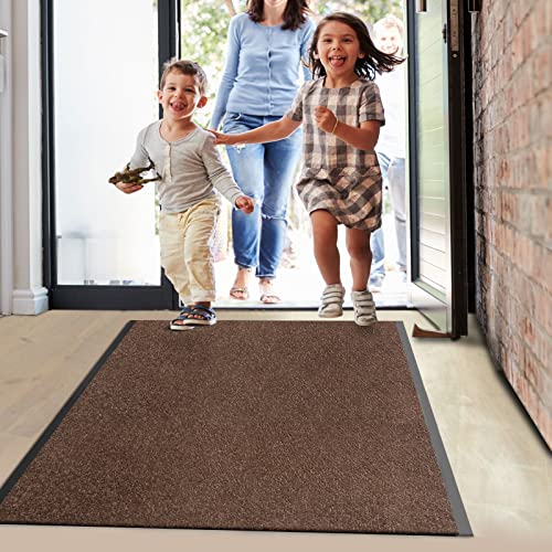 Floordirekt Schmutzfangmatte auf Maß, 90 x 100 cm, Braun, Fußmatte, Türmatte Eingangsbereich, Fußabtreter, Türvorleger, Sauberlaufmatte, Meterware, Mono