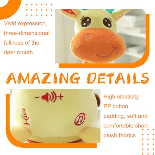 MeHoo Sprechender Giraffe, Tanzender Giraffe, Giraffe Spielzeug Nachsprechen, Singender Giraffe Plüschtier mit Lautstärkeregler Funktion, Licht Baby Plüsch Puppe Wiederholen Sie was Sie Sagen