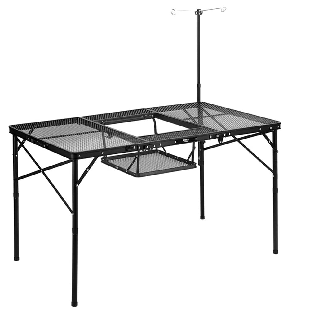 WolFum Klappbarer tragbarer Campingtisch, multifunktionales Picknicktisch-Set, Campingausrüstung, Gittertisch, Campingtisch