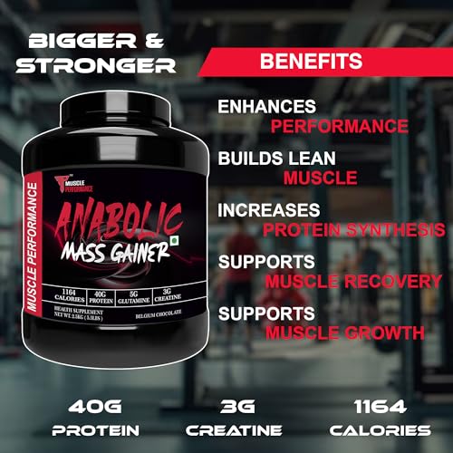 Image of Anabolic Mass Gainer, 2.5kg, Belgium Chocolate | High Protein Carbs, With Creatine, BCAA & Glutamine, Digestive Enzymes, For Muscle Gain & Fast Growth