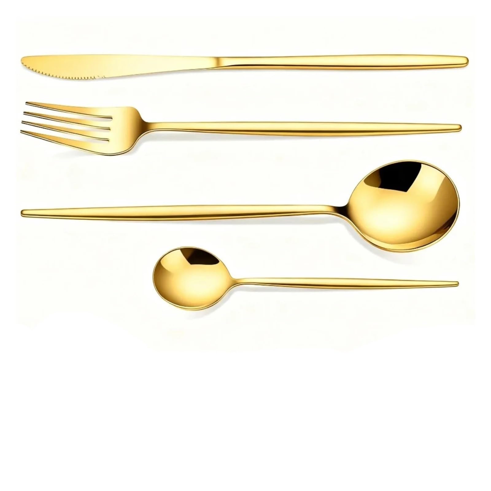 Juego de cubiertos plata 24 Uds., vajilla acero inoxidable, for el hogar, tenedores y cucharas, servicio necesidades diarias for 6(White Silver 24pcs)