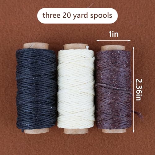 Hilo de lino encerado natural Lineco 60 yardas, 3 unidades miniatura 3