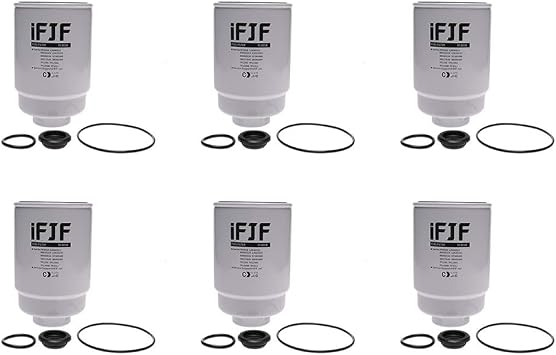iFJF 6Pcs TP3018 Fuel Filter Replacement for GM Duramax 6.6L Silverado | OE TP3012, 5 Micron Dual-Stage & 98% Water Separation, Total Engine & Fuel System Vital Shield, for 2007-2016 3500HD