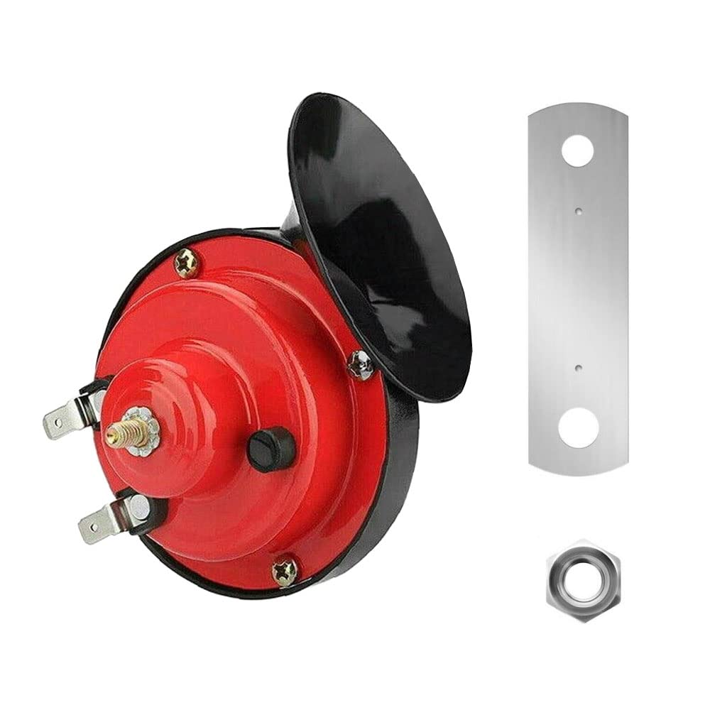 1Pcs Rosso 12V Trombe Auto 300db Super Forte Tromba per Camion Aria Elettrica Clacson Camion Impermeabile Corno di lumaca Horn Doppio Tono Veicolo Motociclo
