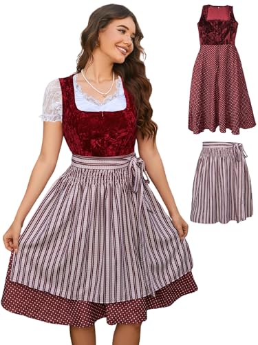 Molirex Dirndl Ohne Schnürung Rot, Damen...