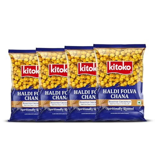 Image of Kitoko Haldi Roasted Salted Chana without Skin 200gm Pack of 4, Bhuna Chana