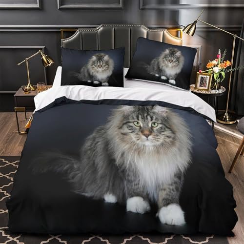 Parure de lit chat 3D respirante, la solution contre les allergies en microfibre résistante - 4