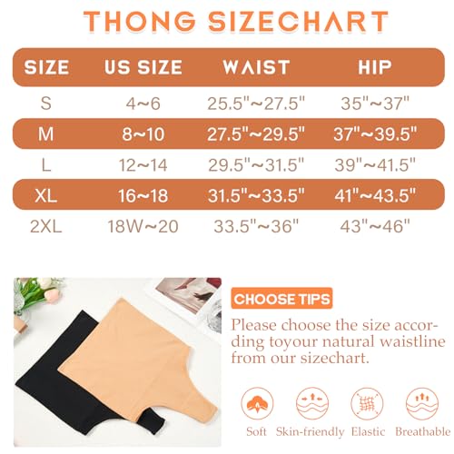 Image of Werena Tummy Control Thong Shapewear for Women High Waist Shaping Underwear Seamless Thongs Panties