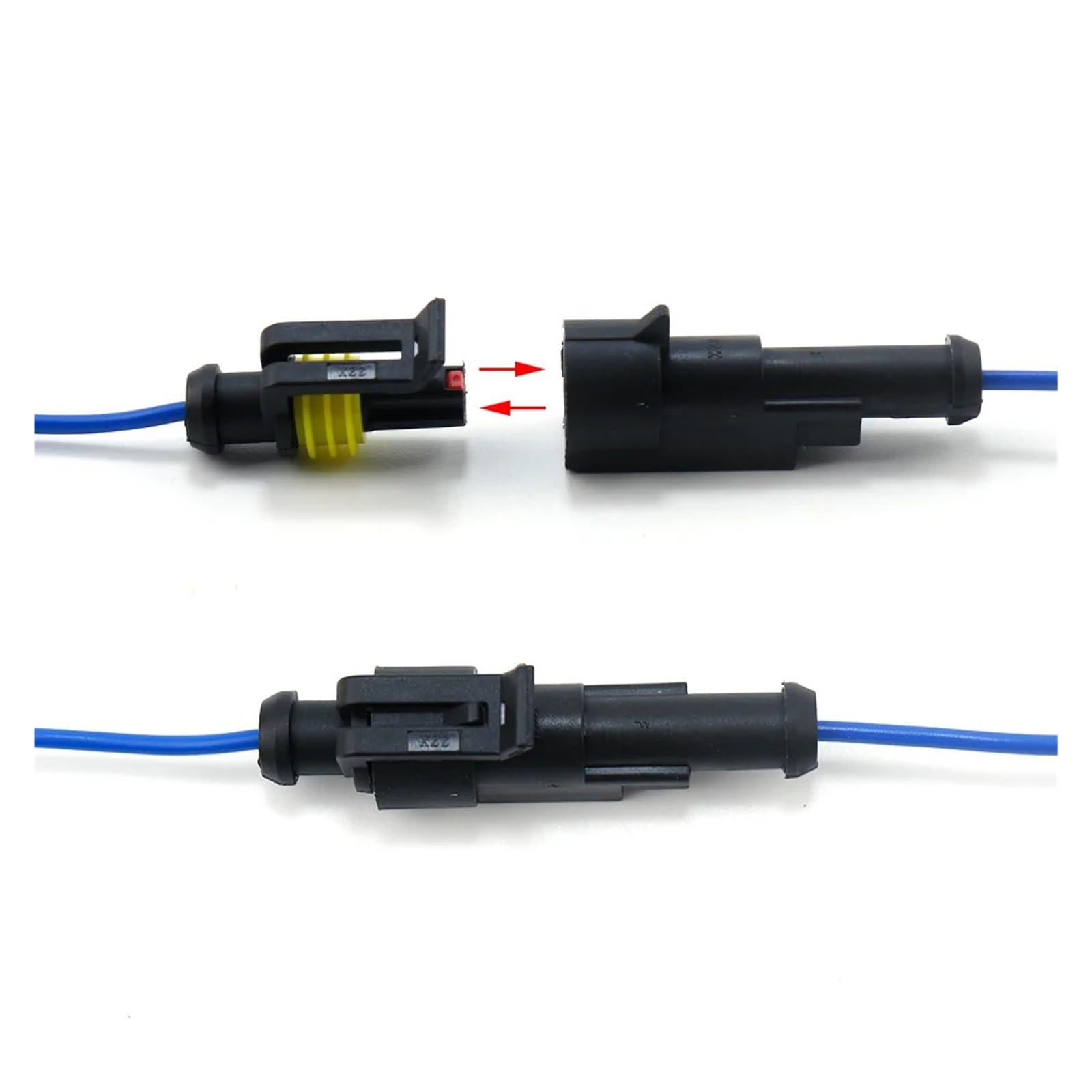 Kit de conectores a prueba agua, conector rápido cable automotriz, cableado eléctrico for coche, enchufe sellado automático 1, 2, 3, 4, 5 y 6 pines(192pcs)