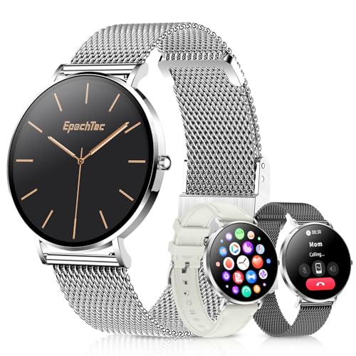 Ultra-thin Stainless Steel Smartwatch for Women Men, 1.32'' Amoled Full-touch Bluetooth Smart Watch,...