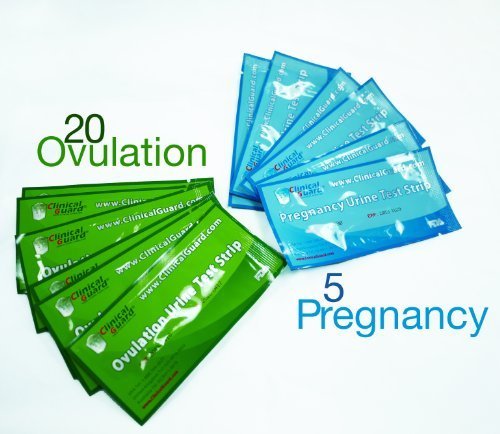 Clinicalguard 20 Ovulation Test Strips & 5 Pregnancy Test Strips Combo #TOP1