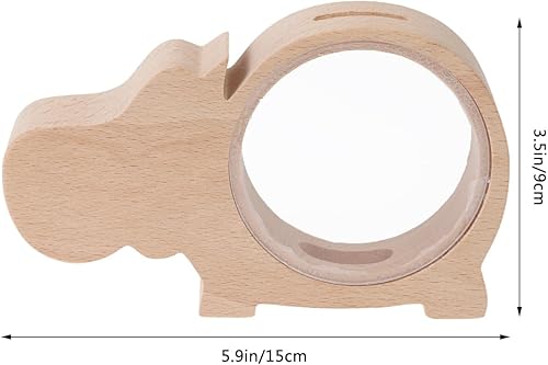 Miniatura 7 de Alcancía de madera para niñas y niños, juguetes de animales, caja de ahorro de dinero, caja de ahorro de dinero para niños, alcancía, banco de