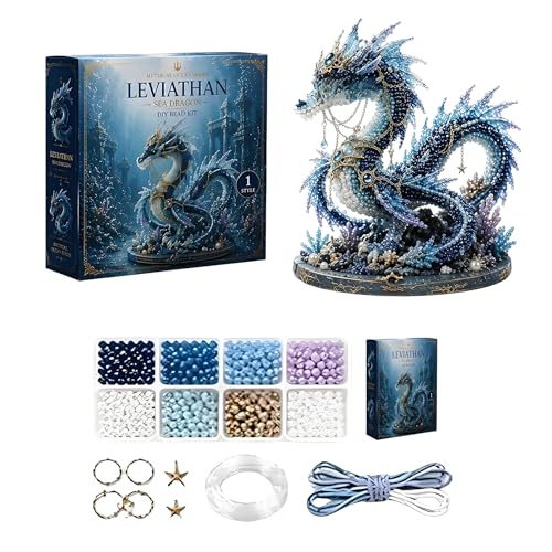 XKYMXREGAD 3D Beaded Animal Kit Tiny 3D Beaded Animal DIY Kit for Handmade Figurine Crafts Cute Bead Craft Set for Home Decor and Creative Gifts (Dragon)
