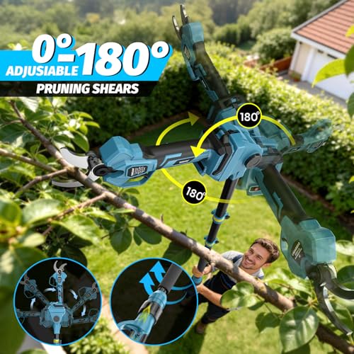 Image of Takuoo Cordless Pole Pruner, 1.6 inch Cutting Diameter Electric Pruning Shears