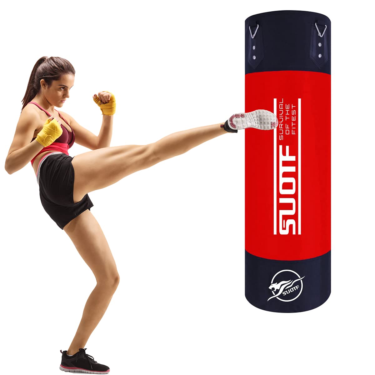 Heavy Punching Bag Boxing Bags for Adults Kids Unfilled Punching Bag with Chains