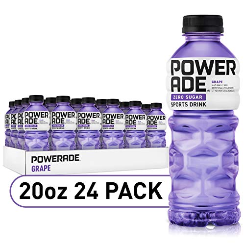 POWERADE ZERO, Zero Calorie Electrolyte Enhanced Sports Drinks, Grape, 20 fl oz, 24 Pack