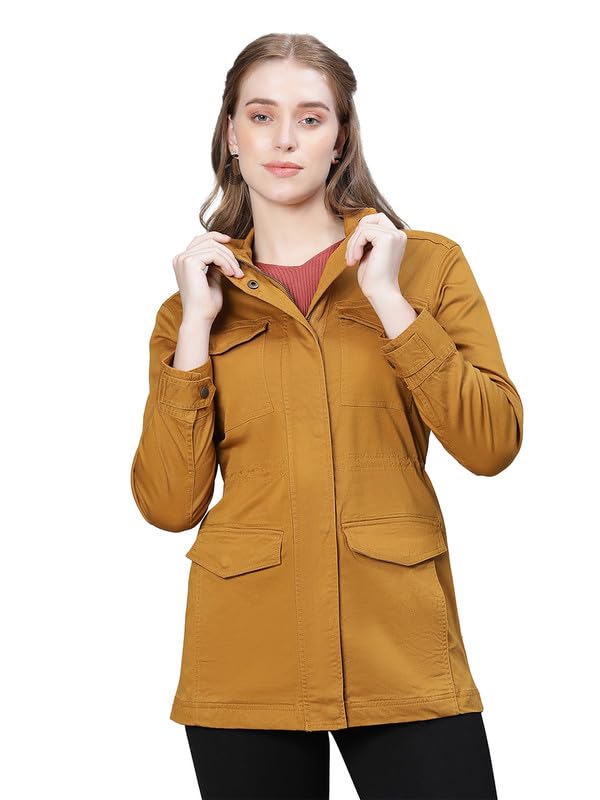 Image of oxolloxo Women Collared Snap Buttoned Long Sleeve Cotton Jacket